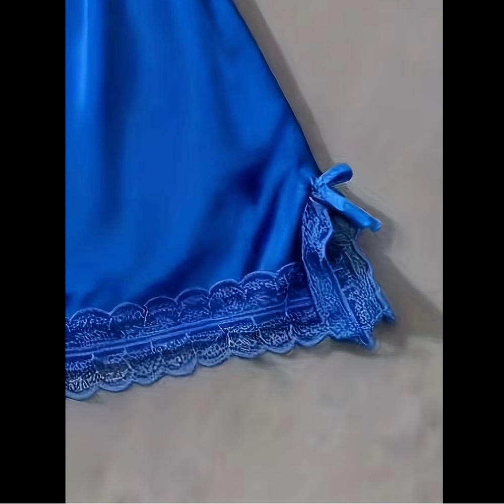 Royal Blue, Silky, Night Slip - Picture 12 of 16